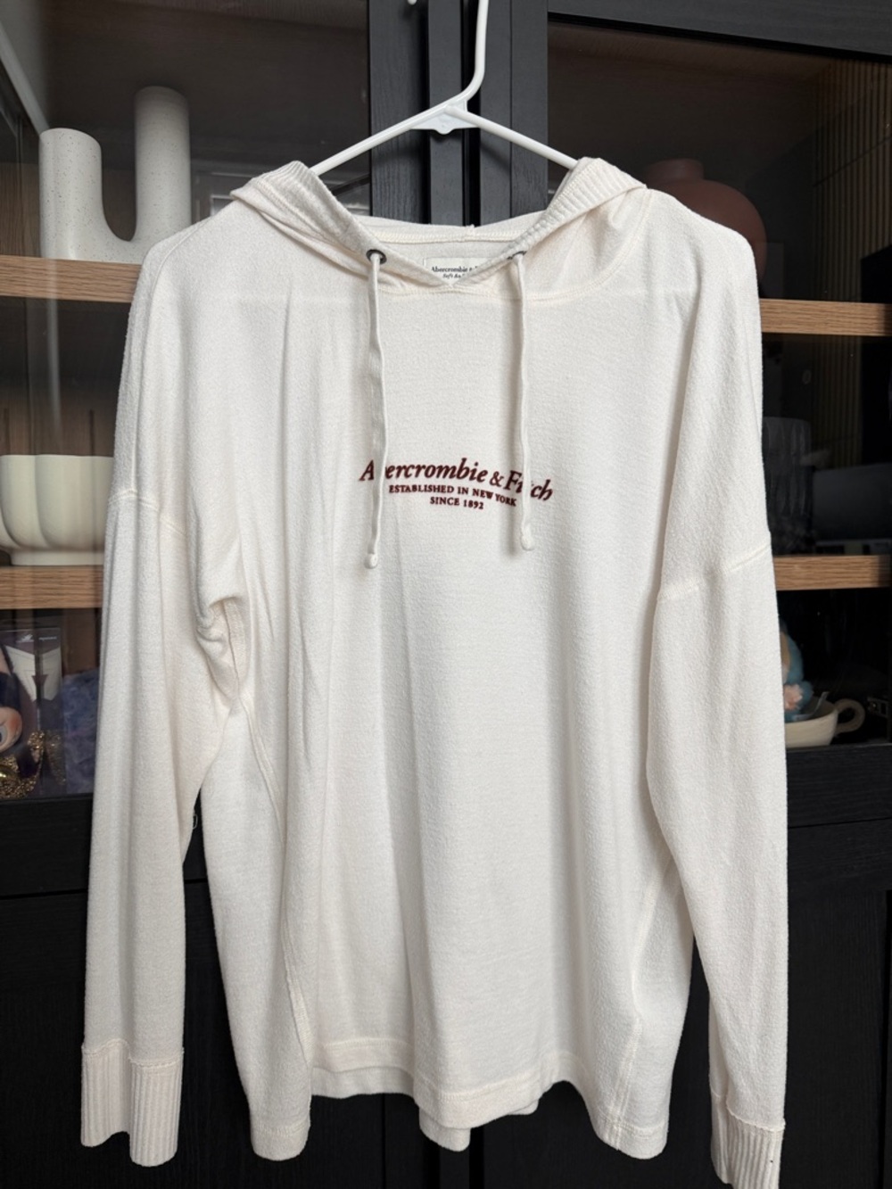 Abercrombie & Fitch Cream Pullover Hoodie with Logo